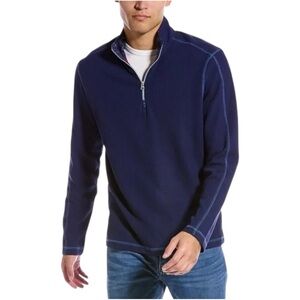 Robert Graham Brecken 1/4 Zip Sweater‎ Men's XL Navy Cotton Blend